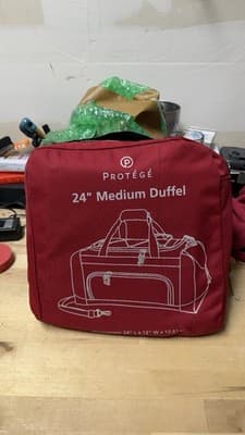 Protege 24” Medium Duffel Bag Red Travel Gym Luggage w/ Carry Strap