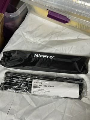 NicPro Display Easel Stand 63” Adjustable Folding Tripod Black Portable w/ Bag
