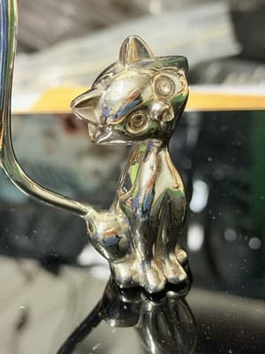 Vintage Hand Blown Clear Glass Cat Figurine Small Decorative Art Glass - Thumbnail 4