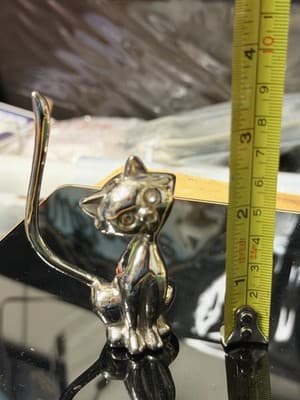 Vintage Hand Blown Clear Glass Cat Figurine Small Decorative Art Glass - Thumbnail 5