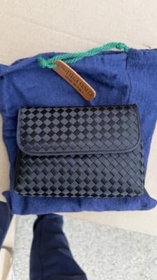 Bottega Veneta Black Intrecciato Satin Clutch Pouch Bag Made in Italy New - Thumbnail 2