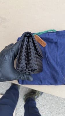 Bottega Veneta Black Intrecciato Satin Clutch Pouch Bag Made in Italy New - Thumbnail 4