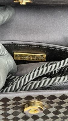 Bottega Veneta Black Intrecciato Satin Clutch Pouch Bag Made in Italy New - Thumbnail 7