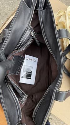 Coach Black Leather Zip Top Tote Shoulder Bag F05S-7790 - Thumbnail 9