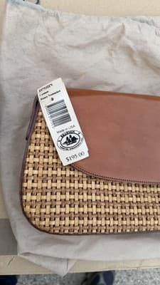 Brahmin Carmen Honey Nantucket Woven Leather Clutch Bag Made in USA - Thumbnail 6