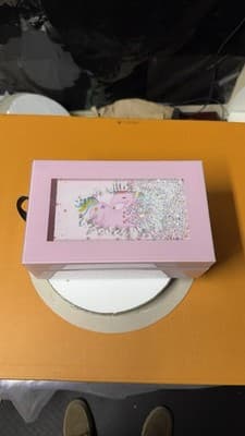 Pink Unicorn Jewelry Box Organizer Glitter Lid Girls Gift Storage Case