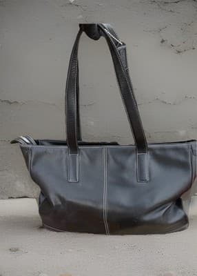 Coach Black Leather Zip Top Tote Shoulder Bag F05S-7790