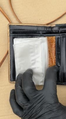 Sharif Vintage Crossbody Bag Wallet Set Leather Patchwork Made in USA - Thumbnail 9