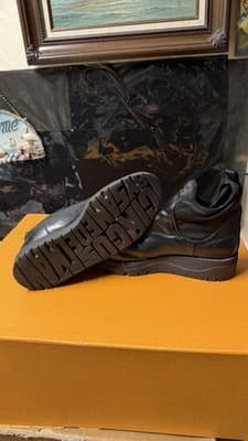 Black Leather Ankle Boots Women’s US 9.5 Chunky Sole Slip-On - Thumbnail 10