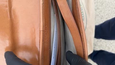 Brahmin Carmen Honey Nantucket Woven Leather Clutch Bag Made in USA - Thumbnail 8
