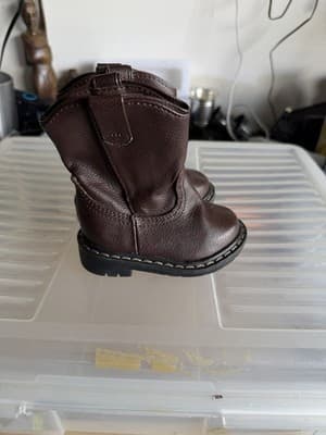 Garanimals Toddler Boys Brown Boots Size 3 (US) – Faux Leather - Thumbnail 2