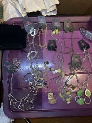 Costume Jewelry Lot 9– Paparazzi Necklaces, Bracelets, Rhinestone Belt & More - Thumbnail 2