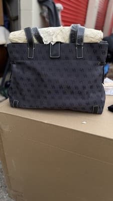 Dooney & Bourke Black DB Monogram Nylon Tote Bag New w/ Luggage Tag - Thumbnail 3