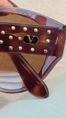 Rare Vintage Valentino Sunglasses Brown Tortoise Italy - Thumbnail 15