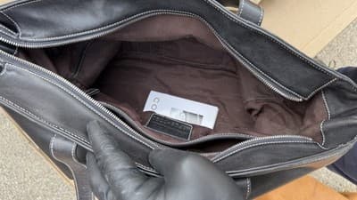 Coach Black Leather Zip Top Tote Shoulder Bag F05S-7790 - Thumbnail 12