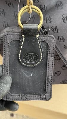 Dooney & Bourke Black DB Monogram Nylon Tote Bag New w/ Luggage Tag - Thumbnail 8