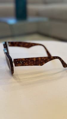 Rare Vintage Valentino Sunglasses Brown Tortoise Italy - Thumbnail 3