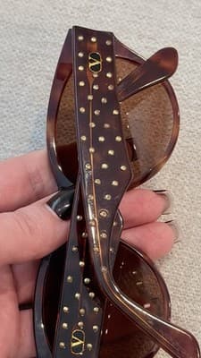 Rare Vintage Valentino Sunglasses Brown Tortoise Italy - Thumbnail 16