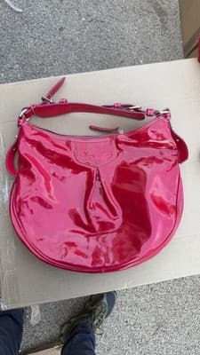 Dooney & Bourke Pink Patent Leather Hobo Shoulder Bag PH360 MJ
