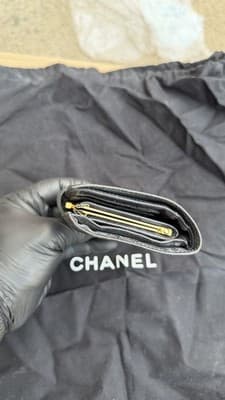 Chanel Black Caviar Leather CC Wallet Coin Purse Compact Wallet Made in Italy - Thumbnail 5