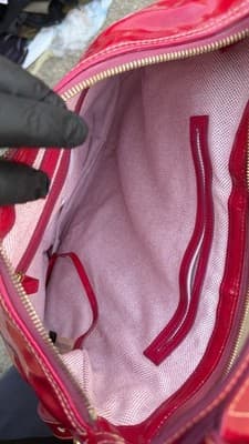 Dooney & Bourke Pink Patent Leather Hobo Shoulder Bag PH360 MJ - Thumbnail 9