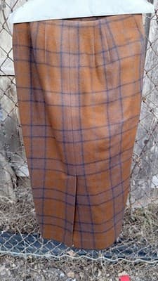 Dana Buchman Wool Skirt Size 10 Brown Plaid Fringe Wrap Style Fall Winter - Thumbnail 3