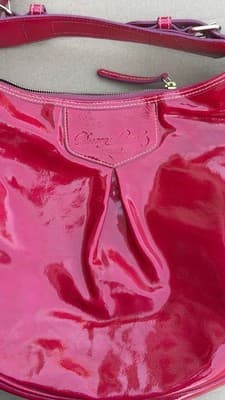 Dooney & Bourke Pink Patent Leather Hobo Shoulder Bag PH360 MJ - Thumbnail 3