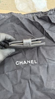 Chanel Black Caviar Leather CC Wallet Coin Purse Compact Wallet Made in Italy - Thumbnail 4