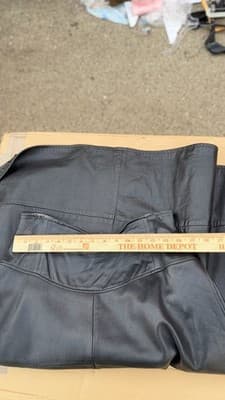 Vintage West Bay Leather Skirt Black Saks Fifth Avenue High Waist Midi - Thumbnail 5