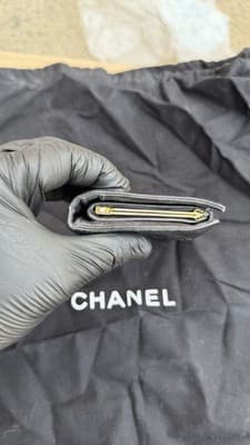 Chanel Black Caviar Leather CC Wallet Coin Purse Compact Wallet Made in Italy - Thumbnail 6