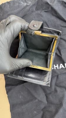 Chanel Black Caviar Leather CC Wallet Coin Purse Compact Wallet Made in Italy - Thumbnail 11