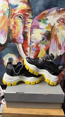 Prada Sneakers Milano Chunky Black Yellow EU 37.5 Made in Italy - Thumbnail 9
