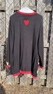 Vintage Heart Cardigan 1X Colorful Beaded Sweater - Thumbnail 7