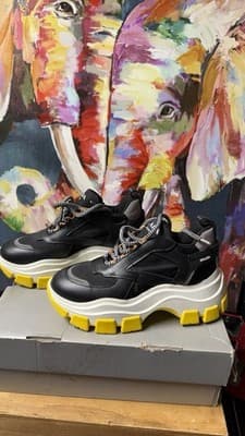Prada Sneakers Milano Chunky Black Yellow EU 37.5 Made in Italy