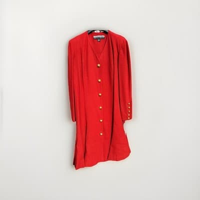 Ellen Tracy Linda Allard Red 100% Wool Dress Jacket Size 10 NWT