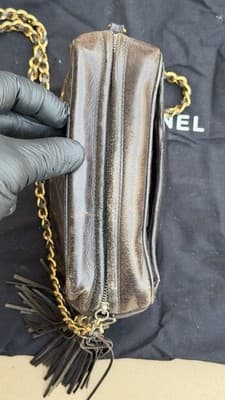Chanel Brown Quilted Tassel Chain Shoulder Bag CC Logo Dust Bag Included - Thumbnail 9