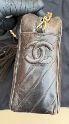 Chanel Brown Quilted Tassel Chain Shoulder Bag CC Logo Dust Bag Included - Thumbnail 5