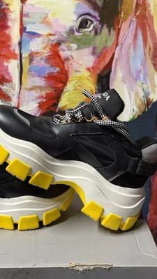 Prada Sneakers Milano Chunky Black Yellow EU 37.5 Made in Italy - Thumbnail 10