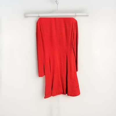 Ellen Tracy Linda Allard Red 100% Wool Dress Jacket Size 10 NWT - Thumbnail 4
