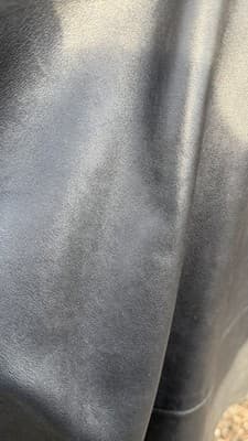 Vintage West Bay Leather Skirt Black Saks Fifth Avenue High Waist Midi - Thumbnail 2