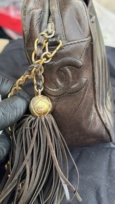 Chanel Brown Quilted Tassel Chain Shoulder Bag CC Logo Dust Bag Included - Thumbnail 10