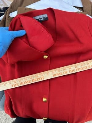 Ellen Tracy Linda Allard Red 100% Wool Dress Jacket Size 10 NWT - Thumbnail 7