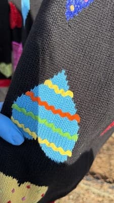 Vintage Heart Cardigan 1X Colorful Beaded Sweater - Thumbnail 5