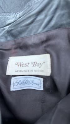Vintage West Bay Leather Skirt Black Saks Fifth Avenue High Waist Midi - Thumbnail 4