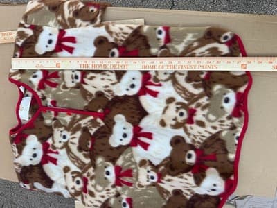 Stan Herman 2 Pc Teddy Bear Fleece Lounge Pajama Set Red Large - Thumbnail 10