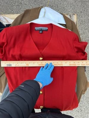 Ellen Tracy Linda Allard Red 100% Wool Dress Jacket Size 10 NWT - Thumbnail 6