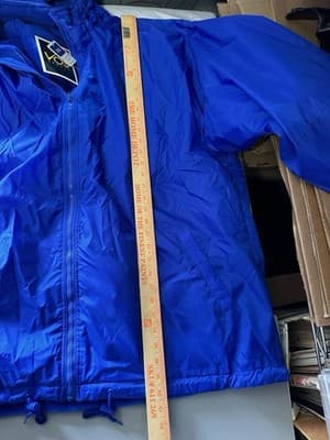 VOS Sports Mens 3XL Blue Hooded Windbreaker Jacket Full Zip Fleece Lined NWT - Thumbnail 8