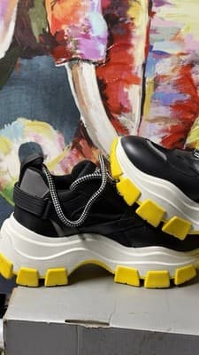 Prada Sneakers Milano Chunky Black Yellow EU 37.5 Made in Italy - Thumbnail 11