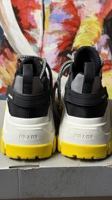 Prada Sneakers Milano Chunky Black Yellow EU 37.5 Made in Italy - Thumbnail 18