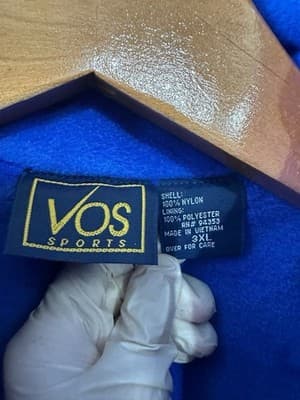 VOS Sports Mens 3XL Blue Hooded Windbreaker Jacket Full Zip Fleece Lined NWT - Thumbnail 4